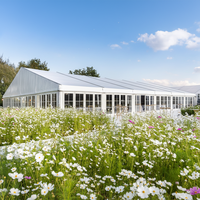 Tente de réception de luxe sur mesure 2026, nouveau design, grande tente de réception extérieure en alliage d'aluminium, imperméable, avec toit transparent pour événements toutes saisons