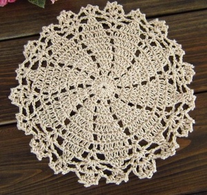 NAPPERON FAIT MAIN CROCHET d'ART 50cm BLANC ARTISANAT FRANCAIS