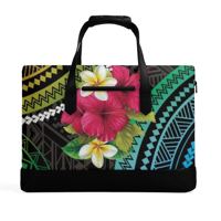 Porte-documents en PU pour homme, style hawaïen, motif polynésien, personnalisable sur demande, marque JP, fermeture éclair, design imprimable