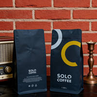 Sac d'emballage pour café, sac à café à fond carré de 1000 g, impression personnalisée, pochette en aluminium résistante à l'humidité
