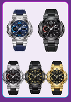 Montre électronique sportive tendance avec boîtier en alliage, multifonctionnelle, décontractée, en silicone, étanche