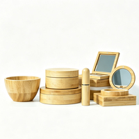 Kit Cosmétique en Bambou à Source Directe : Tube de Baume à Lèvres, Bol à Masque, Mascara, Poudre Compacte – Vente en Gros Direct Fabricant