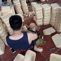 Vente en gros 2024 naturel tissé boîte-cadeau en bambou décoration cercle panier pour le Ramadan et Eid vacances prix pas cher