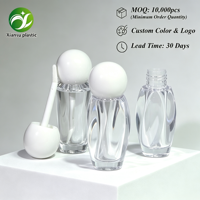 Tube de brillant à lèvres transparent en plastique de forme unique, personnalisable, conteneur vide pour liquides, emballage cosmétique en gros OEM/ODM - Vente chaude