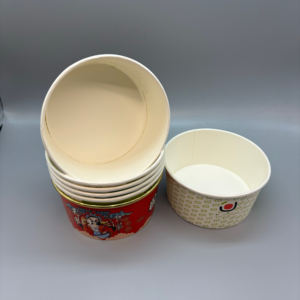 Envases de comida de forma redonda desechables de diseño personalizado de 750 ML, cuenco de pollo frito, cuenco de papel para comida, embalaje - Product Image 3