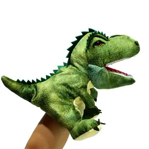 Оптовая продажа, детские развивающие игрушки, мультяшная плюшевая фигура, ручная кукольная игрушка, зеленый динозавр, плюшевая ручная кукла