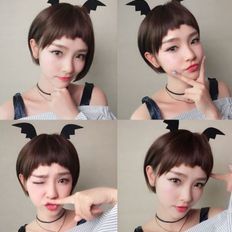 วิกผมสั้นทำจากใยทนอุณหภูมิสูงวิกแม่มดน่ารักผมบ๊อบแบบไม่ติดกาววัสดุสังเคราะห์คุณภาพยาวยาว - Product Image 1