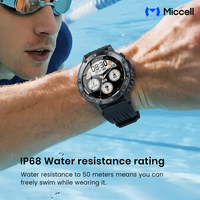Miccell Sport Smartwatch Unterstützt Herzfrequenz- und Blutsauerstoffüberwachung, Schlaftracking und Anrufe, IP68 Wasserdicht
