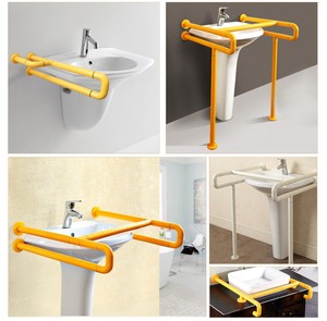 White or Yellow Urinal Bathroom <strong>Grab</strong> <strong>Bar</strong> Safety Nylon Washbasin <strong>Grab</strong> <strong>bar</strong> for Hospital Hotel and School - Product Image 2