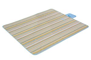 Wholesale <b>Blue</b> and Yellow Stripes Large Portable Thin Waterproof Beach <b>Blanket</b> Foldable Outdoor Mat - Product Image 3