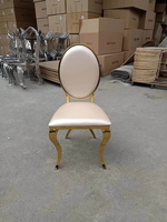 Chaise de salle à manger Elite Luxe avec structure en acier inoxydable et design moderne pour appartement, villa, mariage