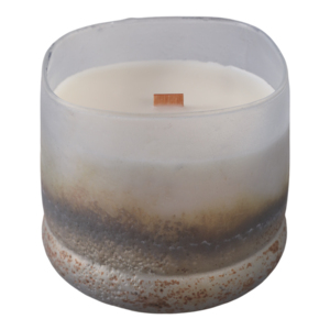 Candela in Vetro Satinato con Stoppino in Legno, Elegante Centrotavola, Decorazione per Tavolino da Caffè, Candela Profumata - Product Image 4