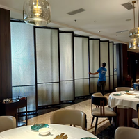 Cloison coulissante pliable en verre trempé, isolation acoustique, cadre en acier commercial, séparateur flexible pour salle à manger, hôtel