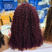 Pelucas Pixie Curl 13X4 Super Double Drawn de Venta Caliente con Frente Transparente de Encaje Sin Pegamento