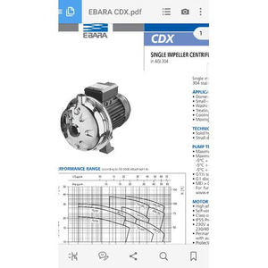 Bomba Ebara CdXh 70 156 con Motor Eléctrico Monofásico, Conexión por Brida de 1 Pulgada, para Uso en Máquinas Herramienta - Product Image 2
