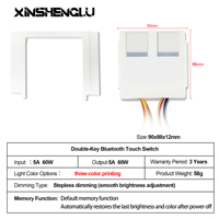 Interrupteur tactile sans fil OEM ODM pour miroir LED, intensité réglable, CCT ajustable, contrôle musical |   Interrupteur à capteur 12V DC