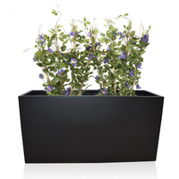 Grand pot de fleurs rectangulaire d'intérieur pour l'extérieur Jardinière décorative en plastique pour la maison et l'hôtel