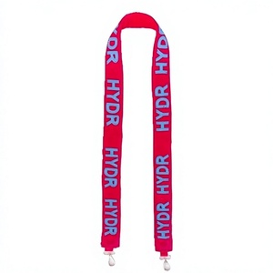 Red Beaded Webbing <b>Strap</b> with Raised Text Vintage Eco-Friendly Fashionable Trendy Design for Handbag Accessories - Product Image 1