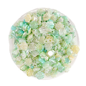 Decoraciones de resina con flores de perlas para proyectos de manualidades, suministros para hacer joyas hechas a mano, colores pastel, formas variadas - Product Image 4