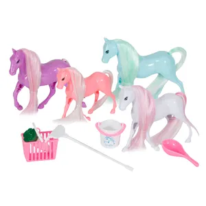 Huiye 2024 Baby Colorful Horse Set Girl Toys Model Mini Cute Horse Animal Figure Toy for Girl Set