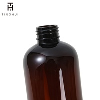 Botella de Plástico PET Ámbar de 200ml, 250ml, 300ml con Tapa de Rosca, Impresión Serigráfica, para Loción, Jabón Líquido, Venta al Por Mayor