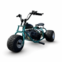 Triciclo a Gasolina de 3 Ruedas con Chasis de Tubo Rojo, Neumáticos Todoterreno, Transmisión por Cadena, Escape Cromado, Asiento, Go Kart Mini Trike para Adultos, Diversión en Carreras
