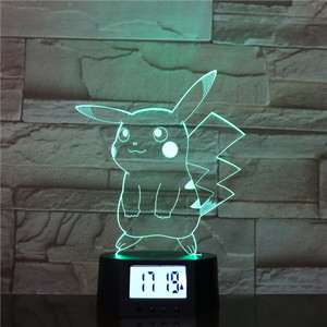Base d'horloge tactile brillante <span class=keywords><strong>7</strong></span> couleurs Offre Spéciale, alarme disponible à distance, lampe de nuit 3d - Product Image 3
