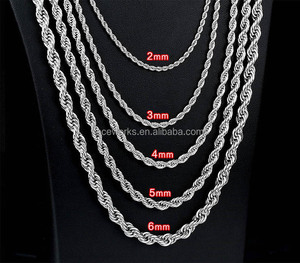 Stainless Steel 18k Gold Plated <b>Rope</b> <b>Chain</b> Necklace Twisted <b>Rope</b> Gold <b>Chain</b> - Product Image 2