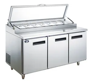 Restaurant Commercial pizza Salad Fruit Display Table Top Preparation Counter Fridge Freezer Cold Salad Bar Chiller Refrigerator