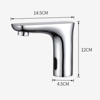 Robinet de lavabo moderne commercial intelligent à capteur automatique, en laiton massif, mitigeur chaud/froid sans contact, chromé, à poser sur comptoir