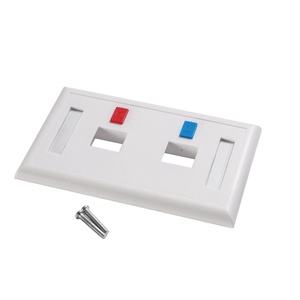 <span class=keywords><strong>Plaque</strong></span> murale Ethernet Type 120 à 1/2/3/4/6 ports avec fenêtre d'identification et obturateur pour module Keystone RJ45 - Product Image 2