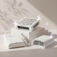 Kit Lampu Kuku UV LED Portabel Isi Ulang dengan Mesin Bor Kuku Tanpa Sikat dan Pengumpul Debu, Set Kuku Kombo untuk Salon