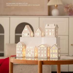 Bougeoir en céramique nordique moderne en gros, décoration d'intérieur, adapté à la Saint-Valentin, <span class=keywords><strong>porcelaine</strong></span> sans glaçure, <span class=keywords><strong>bougie</strong></span> écologique - Product Image 1