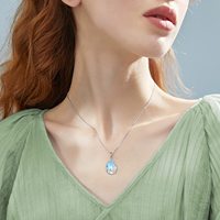 Collier pendentif en forme de libellule en pierre de lune en argent sterling 925 tendance