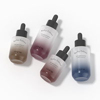 Flacon compte-gouttes en verre brillant multicolore en gros 30ML 60ML avec bouchon compte-gouttes personnalisé pour soins de la peau et essences faciales