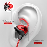 Penjualan Produsen Headphone Gaming PUBG E-Sports Berkabel Lokalisasi Suara In-Ear 3.5mm Kontrol Kabel Mikrofon Bass Berat