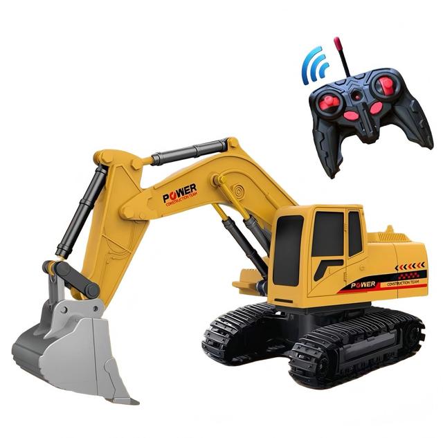 2.4GHz Alloy RC Excavator Lightweight Remote Control Construction Toy - Electric Digger Model for Kids to Play