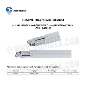 Barre de fixation de cargaison réglable WWL 2 000 lb avec tête rotative et loquet de rail, poutre de soutènement en aluminium pour pont de chargement - Product Image 2