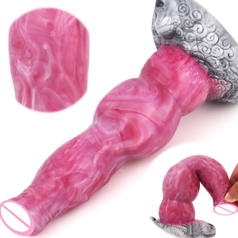 YOCY-285 8 inç büyük köpek yapay penis gory çiğ et renk anal plug seks oyuncak g-spot stimülasyon mastürbasyon köpek dick kadın