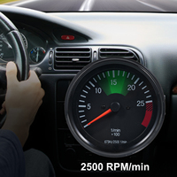 Pengukur Tachometer 12V 3.75 Inci 0-2500RPM/Menit Tachometer 637HZ Pengganti Pengukur Tachometer Mobil Sepeda Motor