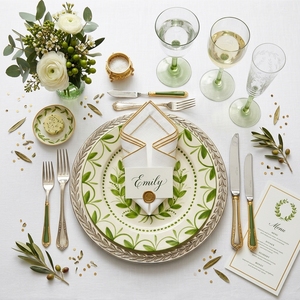 <span class=keywords><strong>Platos</strong></span> de Cerámica Pintados a Mano Estilo Mediterráneo, Vajilla Romántica de Porcelana Vintage, Plato para Servir Ensaladas, Frutas y Postres para Catering - Product Image 3