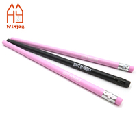 Crayon de 19 cm avec gomme, procédé d'emballage en papier, crayons à motifs colorés autocollants, faible quantité minimale de commande (QMC)