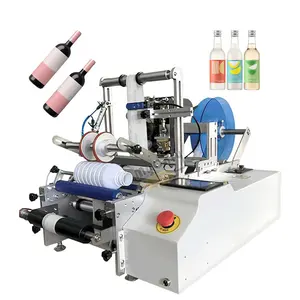 Semiautomatic Mini Electric Labeler Label Applicator Machine for Small Cylindrical Glass Bottle with Printer