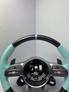 Volant de style <span class=keywords><strong>AMG</strong></span> 809 avec sélecteur de mode de conduite compatible avec Mercedes Benz G63 C63 E63 W205, en fibre de carbone et Alcantara, volant sport - Product Image 3