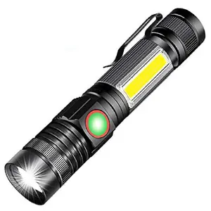aluminum zoom tactical led cob floodlight flashlight 2000 lm with magnetic charger