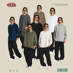 NeverStatic hommes automne coupe ample sport basique <span class=keywords><strong>Salona</strong></span> antibactérien fonctionnel T-Shirt à manches longues 100% coton tricoté blanc - Product Image 1