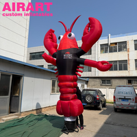 Danseur Homard Gonflable pour Publicité Extérieure de Restaurant de Fruits de Mer, Gonflables Publicitaires, 4m (13ft) de Haut, Danseur Écrevisse Gonflable