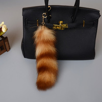 Queue de renard véritable en gros, 35-45 cm, queue de renard moelleuse en fourrure animale pour accessoires de décoration, porte-clés moelleux en queue de renard