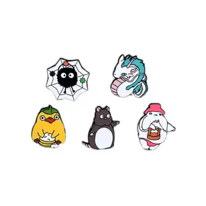 Cute Cartoon Cat Colorful Pins Badges Brooch lapel Pin For Women Clothes On The Backpack Accessories Hayao Miyazaki animation