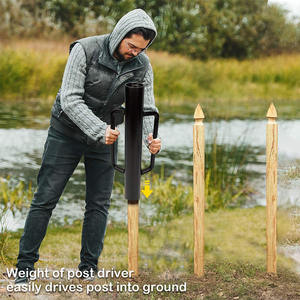 해머 어태치먼트 파운더 나무 손잡이 블랙 드릴 32인치 트랙터 스트레이트 13파운드 레드 펜스 홀 티 포스트 드라이버 - Product Image 6